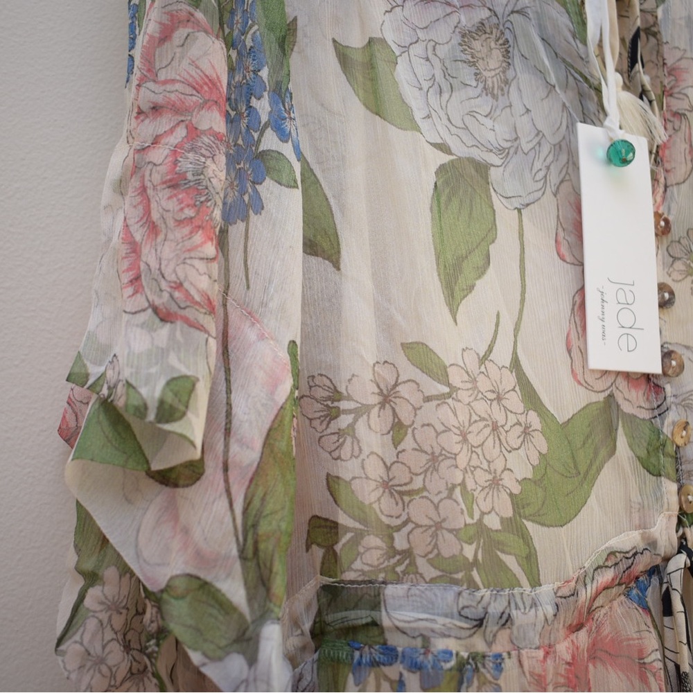 NWT Jade by Johnny Was Marion Mixed Floral Midi Dress Sz M - Picture 7 of 8